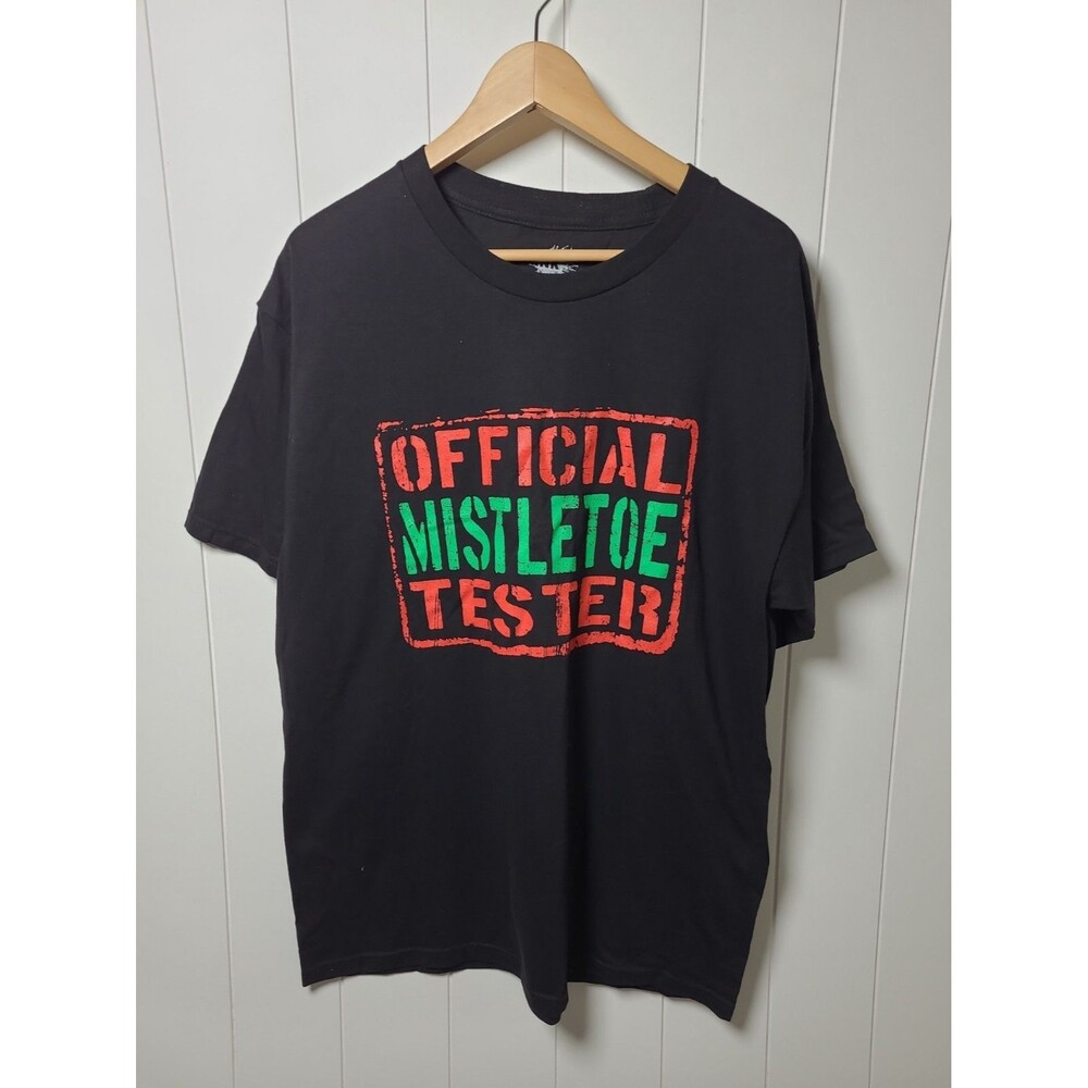 Official Mistletoe Tester Christmas Holiday Cotton Tshirt Tee Mens Size Large
